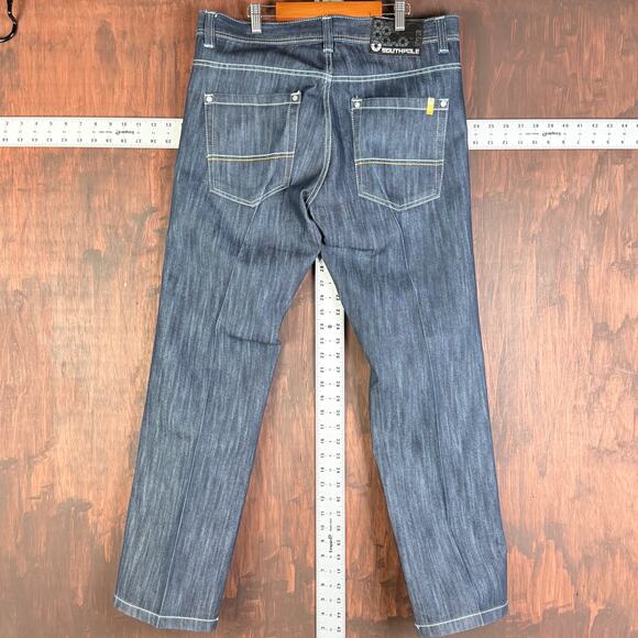 Southpole 8180 Straight Leg Denim Jean Pants Skater Hip Hop Y2K Blue Mens 34 EUC - Picture 6 of 9
